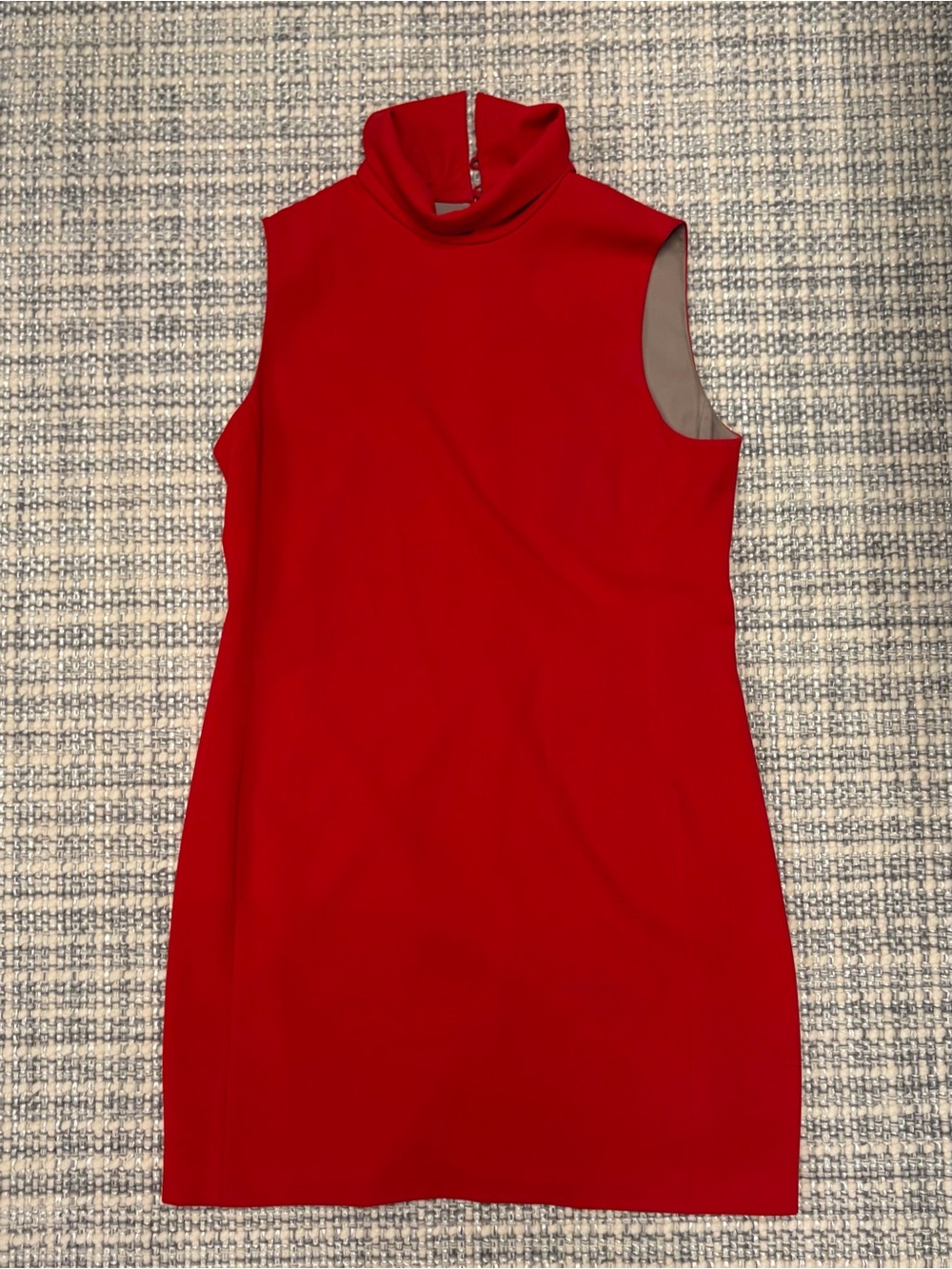 Theory Sleeveless Red Turtleneck Shift Dress